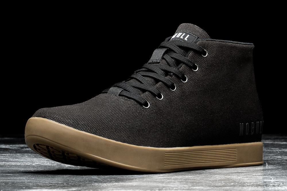 NOBULL Patike Za Trening Muške - Nobull Gum Canvas Mid Crne (972680-NUW)